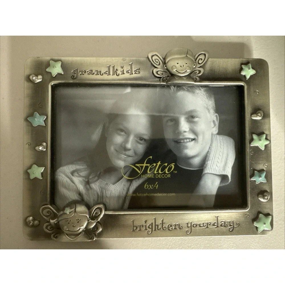 Grandkids Brighten Your Day Frame Pewter Grandparents Day Holds 4x6